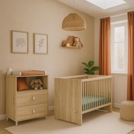 Sauthon Montana mobilier bébé marron bois 120x60 cm