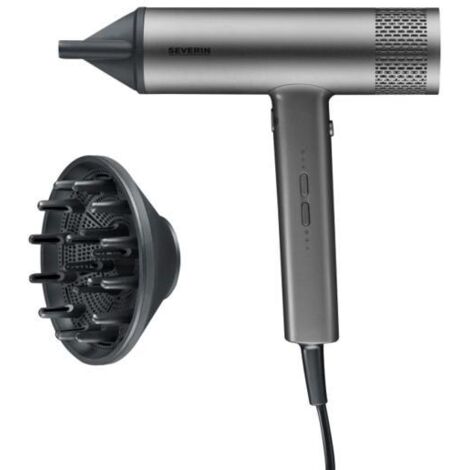Seche-cheveux ionique - SEVERIN - HT 0169 - S-Style Speed Pro - Concentrateur & diffuseur magnétiques - 2000 W - Gris et noir (1/5)