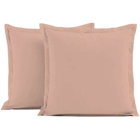 Lot de 2 taies d'oreiller - LOVELY HOME - LH71620 - 73 x 73 cm - Rose