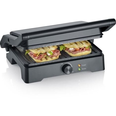 Grill multifonction électrique - SEVERIN - KG2391 - 1800 W - 28 x 17 cm - Noir (1/5)