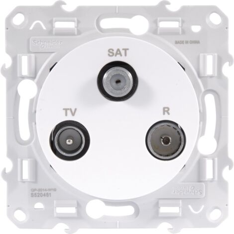 Prise coaxiale TV/FM/SAT Schneider Electric Odace S526461 Blanc RAL 9003 Brillant (1/5)