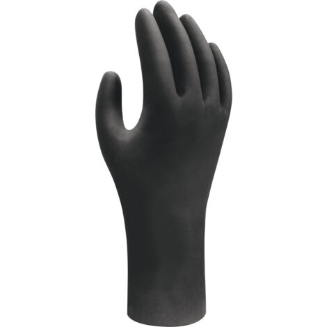 BOÎTE DE 100 GANTS JETABLES NITRILES EBT NOIR TS/7 - SHOWA - 6112PFS (1/2)