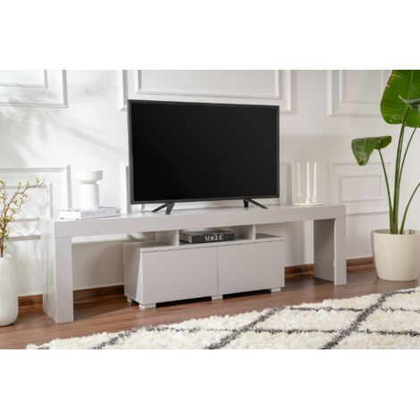 Cotecosy – Meuble TV gris 180x50x31 cm – Panneau de particules mélaminé 18 mm – Rangement optimisé pour appareils multimédias (1/7)