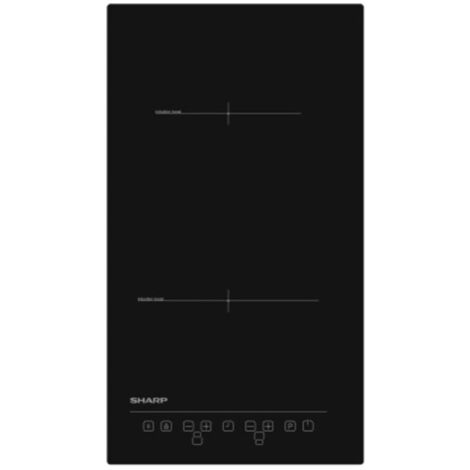 Sharp – Plaque induction 2 foyers modulables 3600W – Dimensions 5.6x29x52cm – Encastrable – Verre noir élégant - KH3I25NT0K