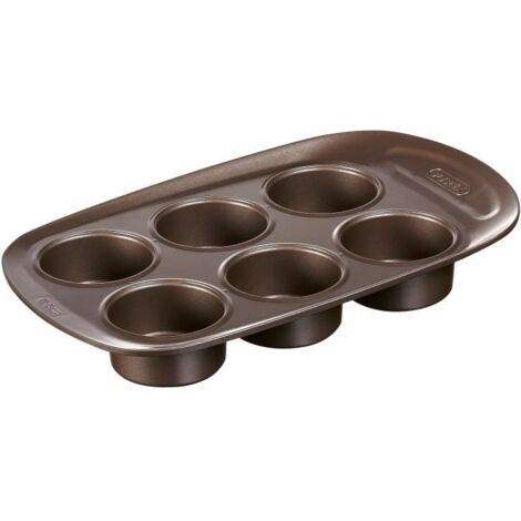 Moule a muffin - PYREX - 1452001 - Rond - Acier carbone - Antiadhésif - 6 cavités (1/5)
