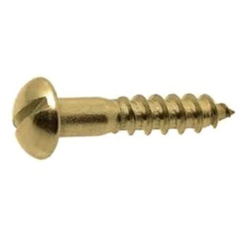 Vis bois laiton GFD DIN 96 3x10 mm tête ronde bombée fendue - boîte 200 (1/2)