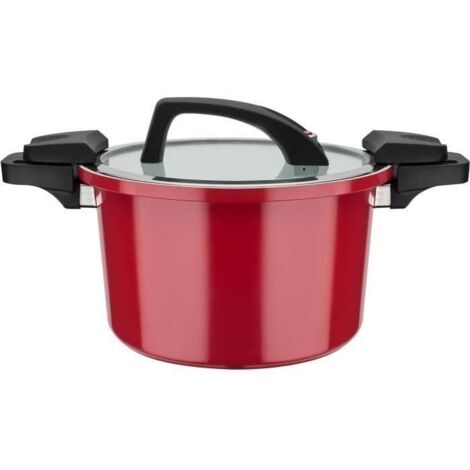 Autocuiseur basse pression - GSW - 24 cm - 6 L - Aluminium forgé - Induction - Rouge (1/4)