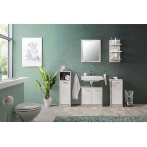 Ensemble de salle de bain Madeira beton blanc (1/5)