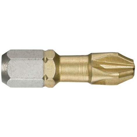 Embout Pozidriv FACOM ED.133T PZ3 25 mm 1/4" (6,35 mm) revêtement titane (1/2)