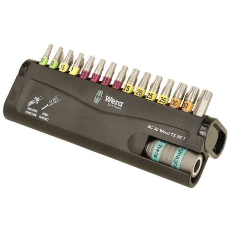 Jeu d'embouts avec support Bit-Check 30 Wood TX HF 1 SB, 30 pièces - WERA - 05057437001 (1/5)