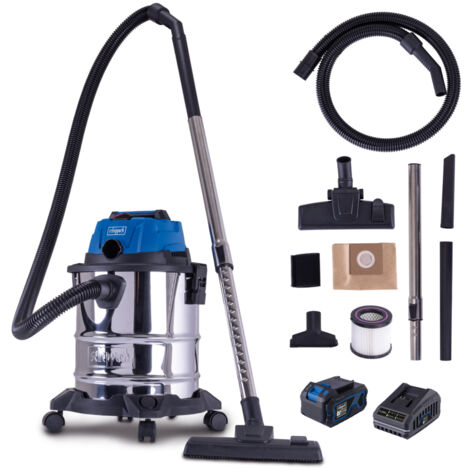 Aspirateur eau et poussière SCHEPPACH C-NTS20-X sans fil Starterkit 4Ah inox (1/5)