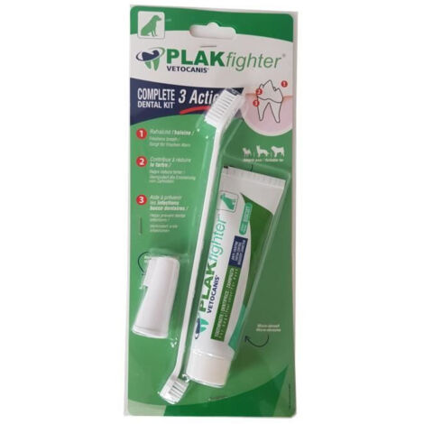 Kit Dentaire Chien - VETOCANIS - Hygiene dentaire avec Brosse a Dents, Biscuit Aromatisé, Dentifrice (1/5)
