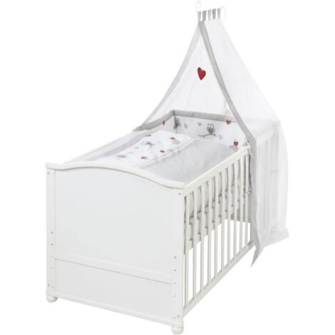 Lit bébé évolutif - 70 x 140 cm - ROBA - ADAM ET EULE - Avec accessoires - Blanc