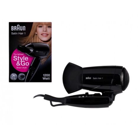 Braun Hairdryer Satin Hair 1 HD130 Travel black Schwarz (BRHD130E) (1/5)