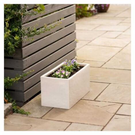 Pot de fleur - STRATA - Riven trough - Ø 38.5cm x 17.5cm H x 46.5cm L ...