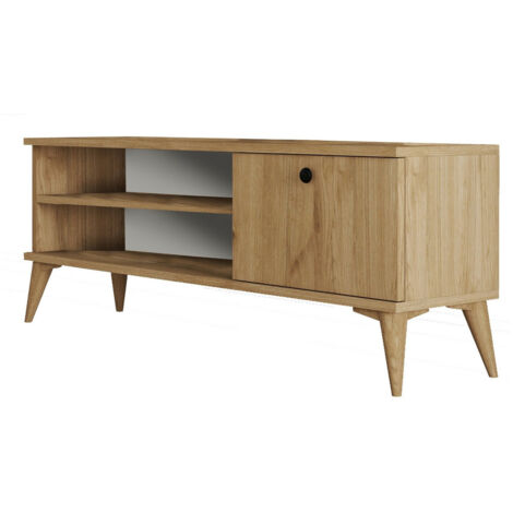 Meuble TV - RETRO - Chene - 120 x 30 x 45 cm (1/5)