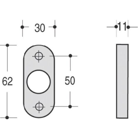 Rosace ovale clé HEWI 316 99 Nylon Blanc Chromé (1/2)