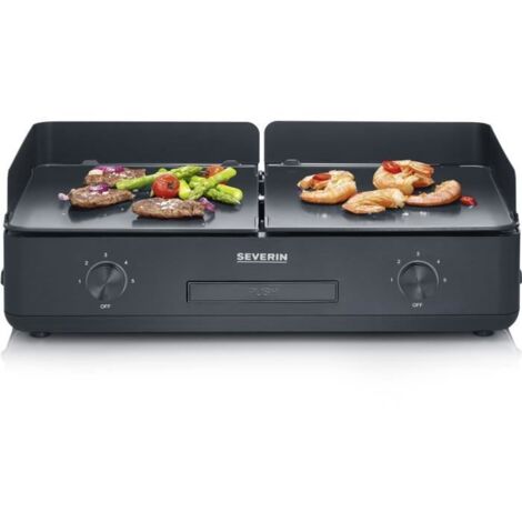Severin – Plancha électrique PG8569 – Surface de cuisson 48x27cm – Revêtement céramique antiadhésif – Puissance 2200W – Thermostat réglable jusqu'à 240°C (1/5)