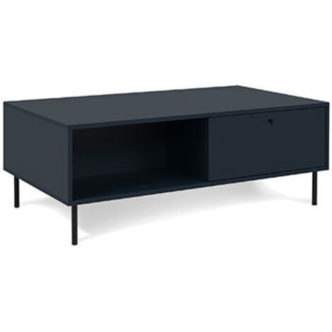 CALICOSY - Table basse 2 tiroirs et 2 niches bleu royal L110 cm - BOGOTA (1/6)