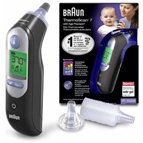 Braun – Thermomètre médical infrarouge pour oreille – Pointe de mesure préchauffée – Technologie Age Precision – Alimentation 2 piles AA (1/2)