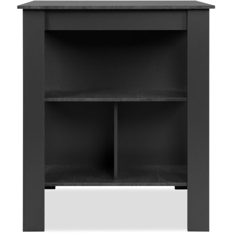 Table de bar 92x68x106 cm avec étagères anthracite et ardoise (1/5)