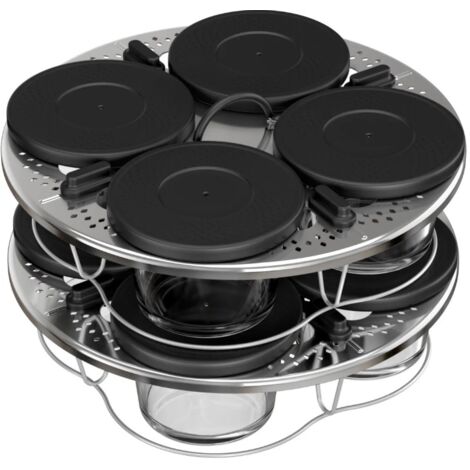 Moulinex – Kit de verrines en verre 125ml pour multicuiseur – 8 pots avec couvercles – Supports en acier inoxydable – Compatible Cookeo et Cook4me