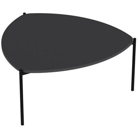 Table basse trépieds Myrtle 89x90cm Métal Noir et Bois Anthracite (1/5)