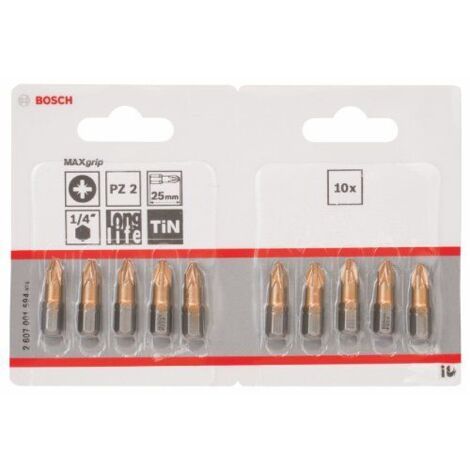 Pointe Pozidriv Bosch Max Grip PZ2 courte 25 mm TIN (1/2)