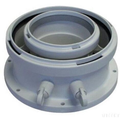 Adaptateur concentrique Ø80/125 pour chaudières Condens – Bride ronde 6 trous – Prise de mesure intégrée – 7738112714 – Buderus (1/2)