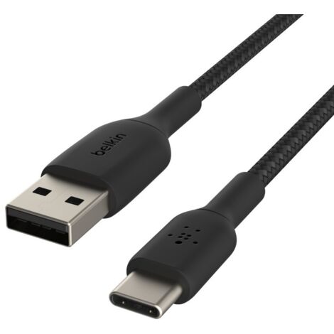 Câble tressé - BELKIN - USB-A vers USB-C - 3 m - Noir (1/5)