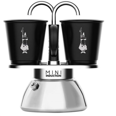 Cafetière italienne Mini Express induction 2 tasses – Aluminium noir – Base en acier inoxydable – Soupape de sécurité – Bialetti - NOIR 100 ML