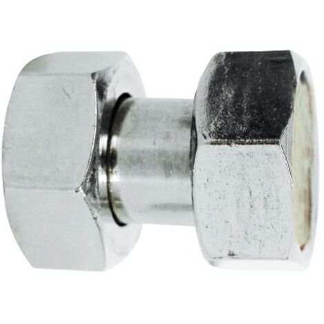 Raccord fou 2 pièces écrou prisonnier 12 17 chromé GARIS D09501C (1/3)