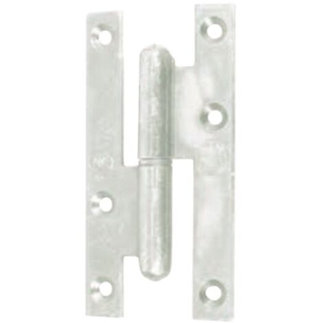 Paumelle gauche Jardinier Massard LOUTRE SEDAN 95x45 mm bouts carrés zinguée