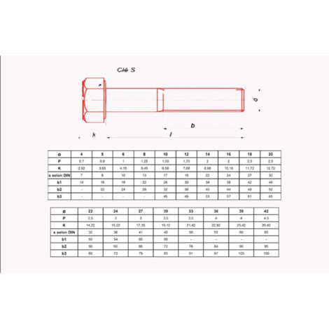Vis machine à tête hexagonale ULTIMA VISSER FIXER COLLER DIN 931 8.8 8x70 mm CLE 13 - Boîte 100