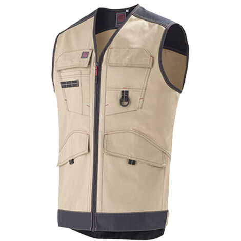 Gilet de travail sans manches LAFONT TROWEL Beige/Noir Twill 250 g/m²