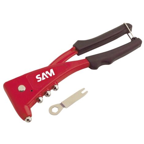 Pince à riveter SAM Outillage 3593Z - Corps rouge, poignée noire (1/2)