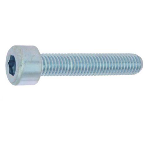 Vis à métaux tête cylindrique hexagonale creuse acier zinguée blanc classe 8.8 DIN 912 4X8 boîte de 200 - CHC4X8ZING