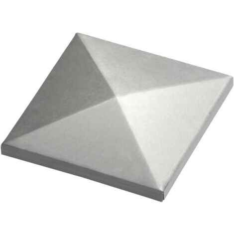 Couvre-poteau pyramidal 120 mm en acier brut – Protection contre corrosion – Montage par soudure directe – Finition mate brossée – Combi Arialdo