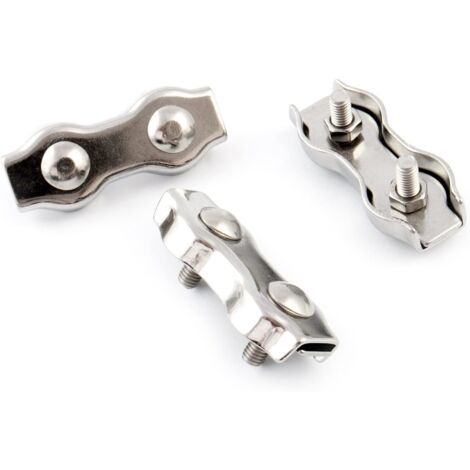 Serre-câble 2 boulons Chaubeyre 8360206 - Acier zingué Ø6 mm 63 mm
