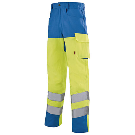 Pantalon de travail haute visibilité IRIS WORK VISION 2 jaune fluo/bleu azur T1 - LAFONT - LA-1HVNXCP-6-592-1 (1/3)