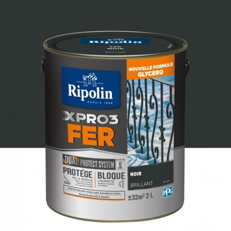 Peinture fer extérieur / intérieur Xpro3 RIPOLIN noir brillant 2 l (1/5)