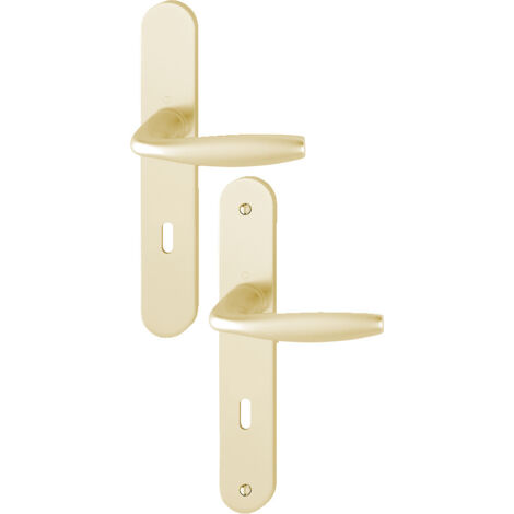 Ensemble sur plaque HOPPE NEW YORK EA70 70 mm bec de cane finition alu aspect inox