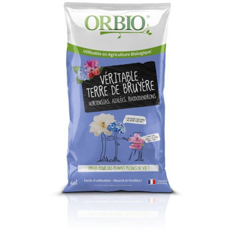 Terre de bruyère ORBIO 40 L - Substrat léger acide pour hortensias et azalées