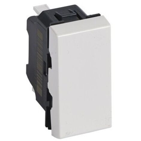 Legrand – Poussoir composable 1 module 6A IP31 – Montage sans vis – Compatible supports Mosaic™ – Enjoliveur blanc
