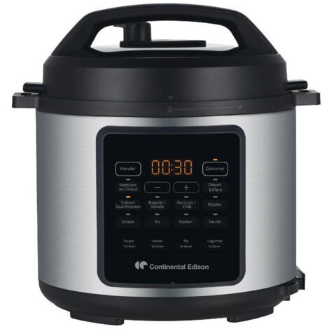 Multicuiseur électrique Continental Edison CEMCSP10006L 6 L 1000 W Noir/Inox