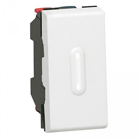 Legrand – Poussoir inverseur à voyant MOSAIC 6A 250V – Mode de pose support de module – Thermoplastique blanc – Pour interrupteur résidentiel