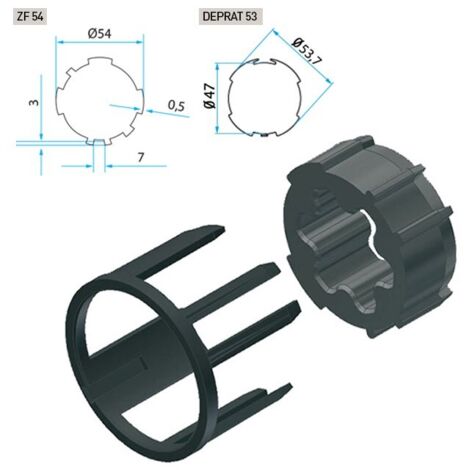 Kit d'adaptation bagues CHERUBINI A45050517 Ø45 → ZF80 avec roue et couronne noir mat