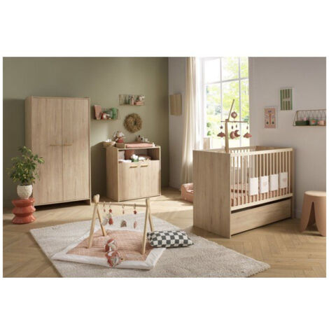 Commode à langer SAUTHON Adele - Surface 53 x 65 cm, finition chêne clair