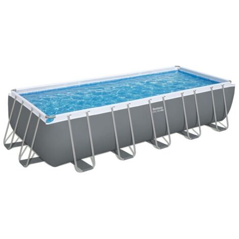 Bestway Piscine hors sol tubulaire rectangulaire Bestway Steel Pro Max 640 x 274 x 132 cm gris (1/5)