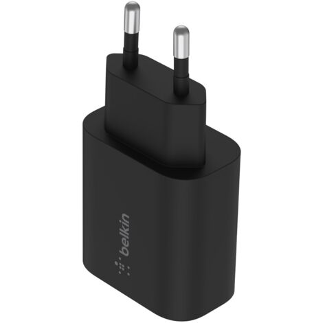 WCA004VFBK Belkin Chargeur Secteur USB-C 25 W pour iPhone (20 W) et Samsung (25 W) - Noir - Chargeur secteur USB-C Power Delivery 3.0 PPS (25 W) (1/5)